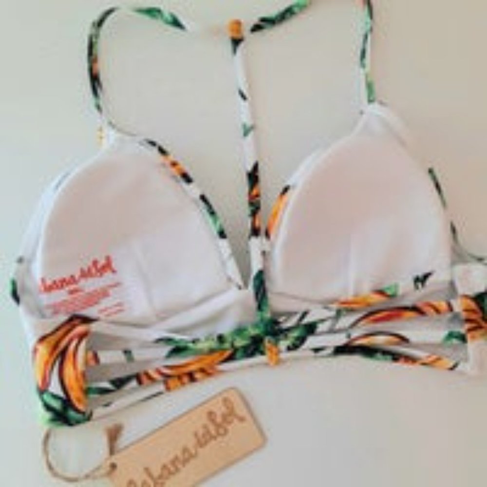 PacSun Cabana del Sol Banana Leaf Print Strappy T Back Bikini Swimsuit Set - Picture 12 of 15